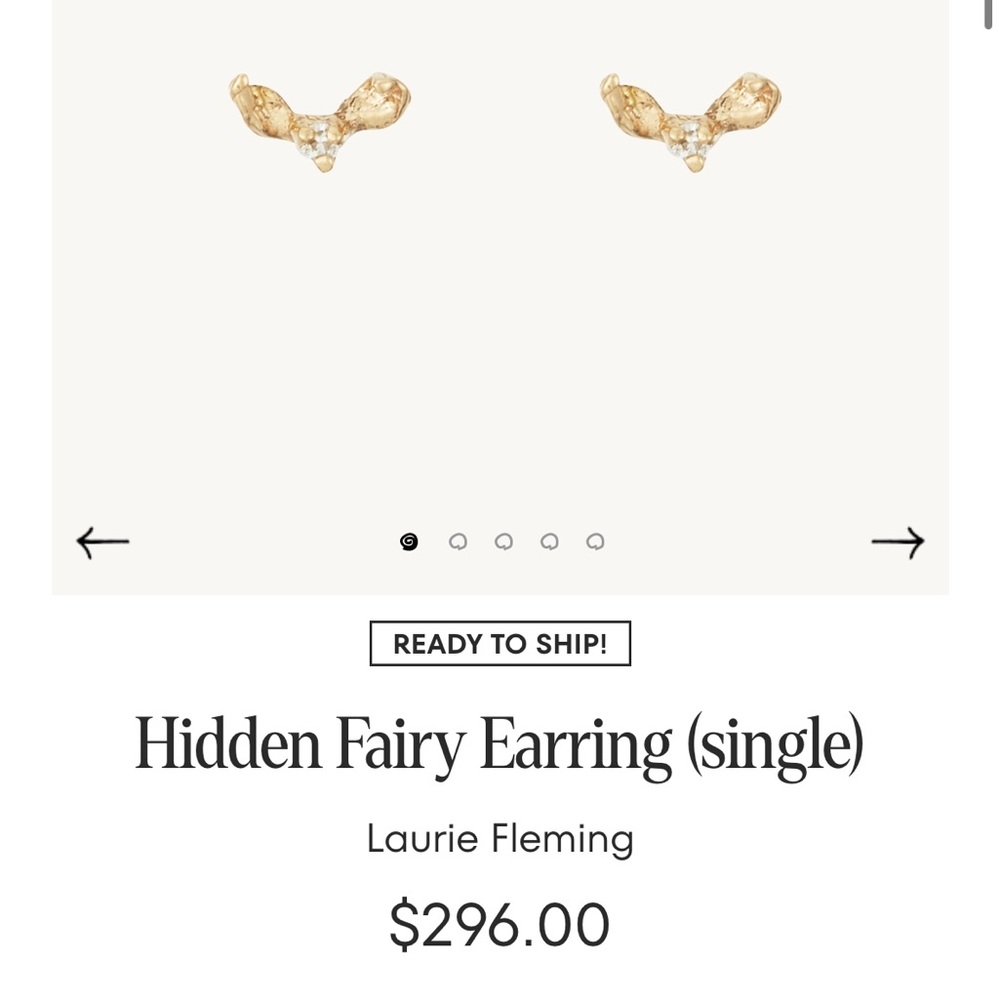 Catbird Hidden Fairy Earring Pair - Gold and Diamond